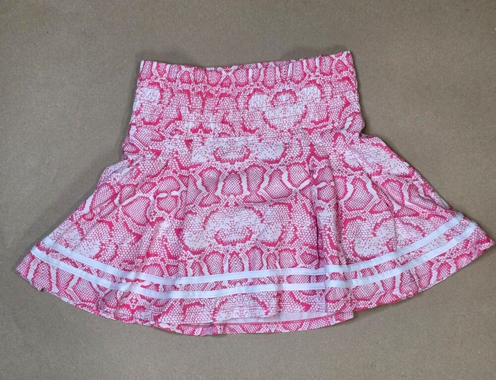 The Bubble Lifestyle Ruffle Skirt Pink Print Pickleball Tennis Mini Skort Sz S